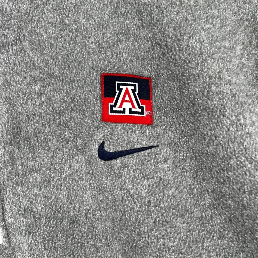 VTG Rare Nike University of Arizona Wildcats Gray 1/4 Zip Fleece Sweatshirt XL